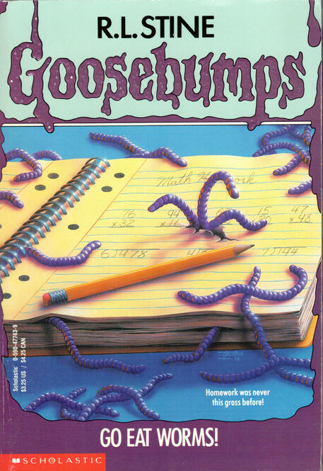 worms are spilling out of a notebook
